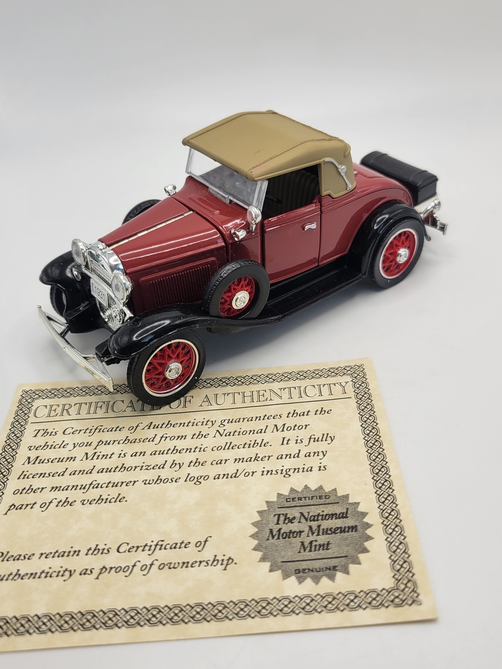 1931 Chevy Sports Cabriolet  1/32 Die Cast National Motor Museum Mint
